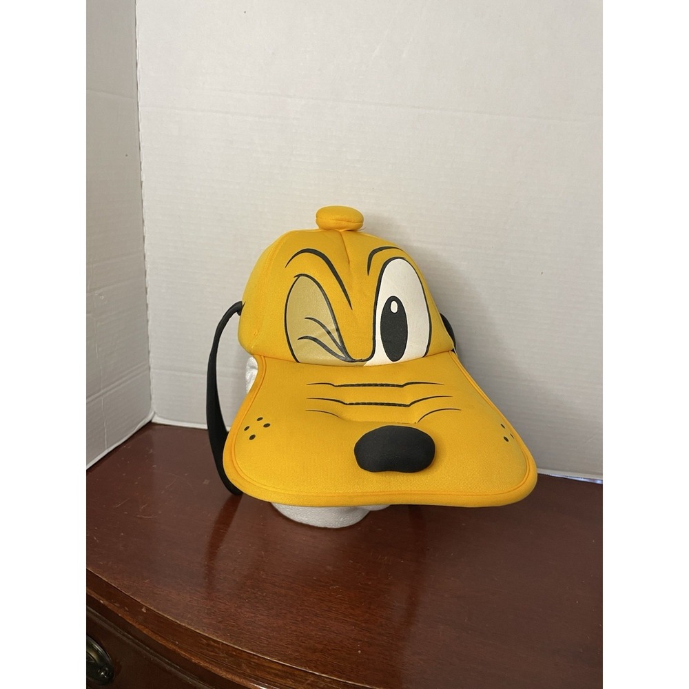 Vintage Walt Disney Pluto Hat Adult Yellow  Long Bill  Floppy Ears  Ball Cap